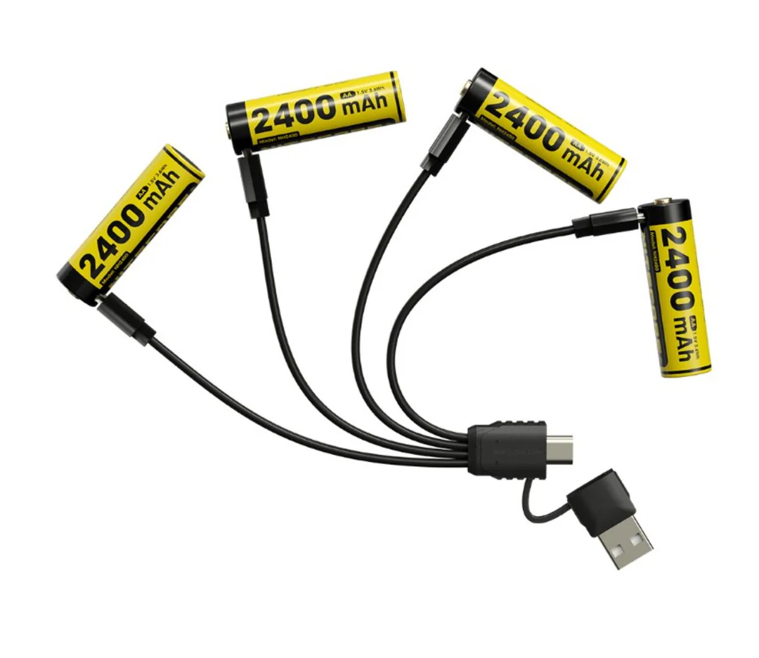 NiteCore NH2400 USB-C Rechargeable Li-ion AA Battery (4Pack)