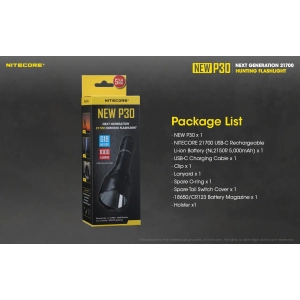 NiteCore P30 + NL2150R Battery + USB Cable