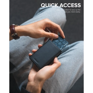VULKIT -  VC302 Black Tri-fold Wallet