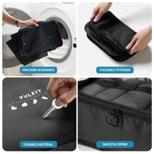 VULKIT - VTB100 7PCS Waterproof Travel Packing Cubes Set - Black