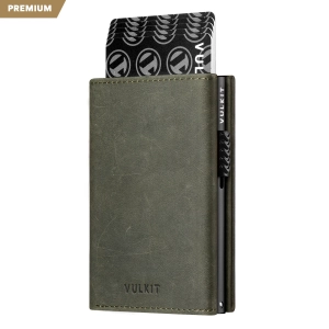 VULKIT - VC302P Tri-fold Wallet - Crazy Horse Green