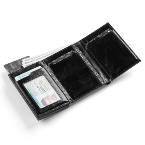 VULKIT - VC302P Tri-fold Wallet - Waxleather Black